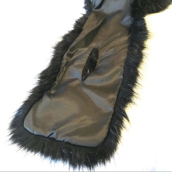 Vtg d’margeaux faux fur scarf shoulder neck wrap black fluffy winter accessory - Picture 3 of 7